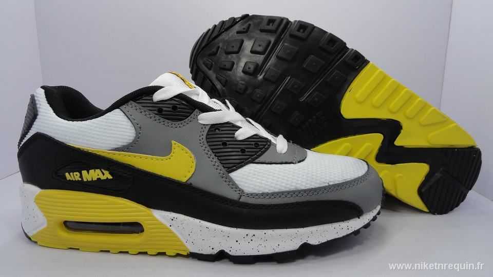 noir gris et jaune air max 90 chaussures (1)